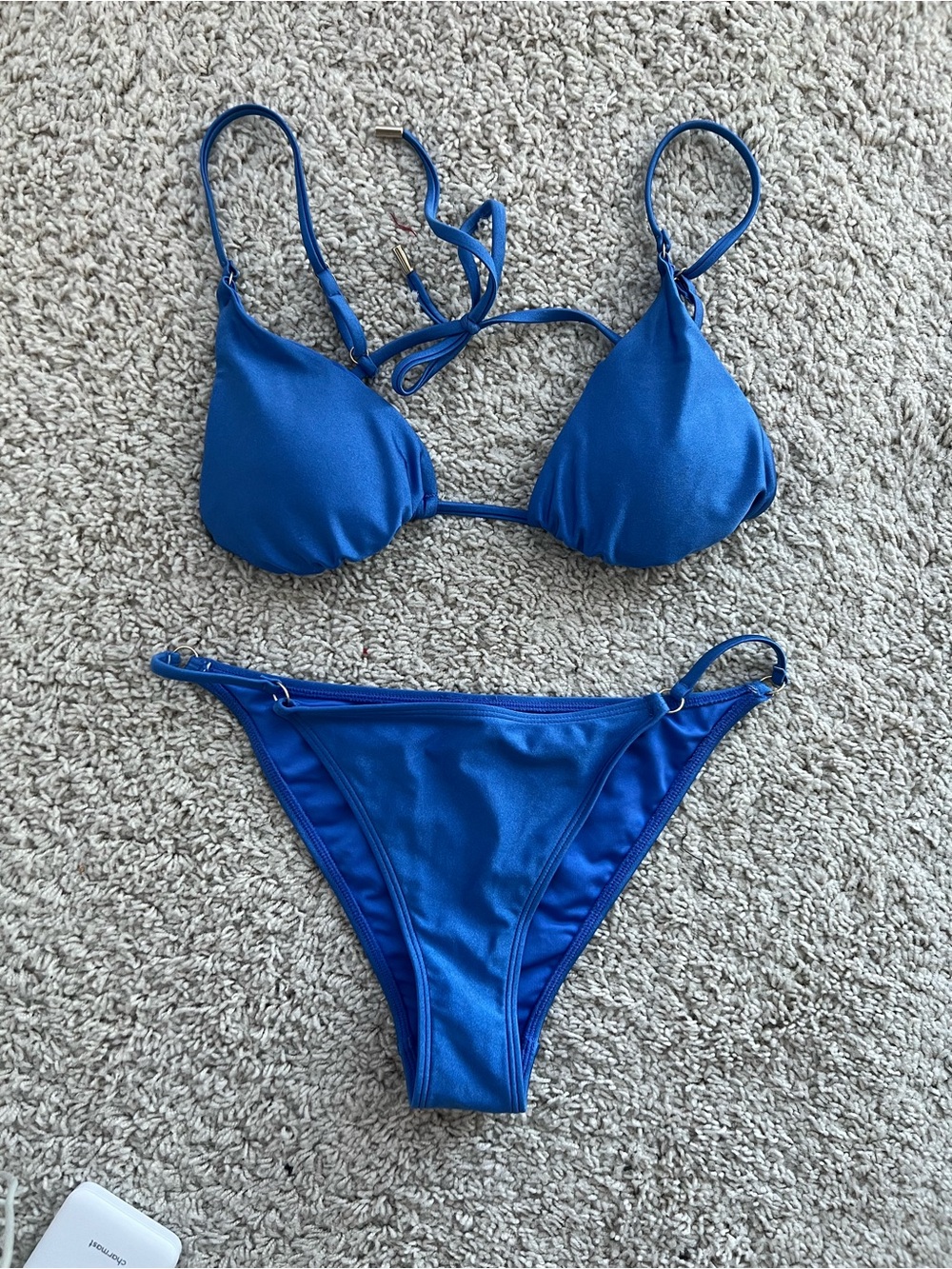 Dynamite Blue Triangle Bikini Set – Size Small - Picture 2 of 8